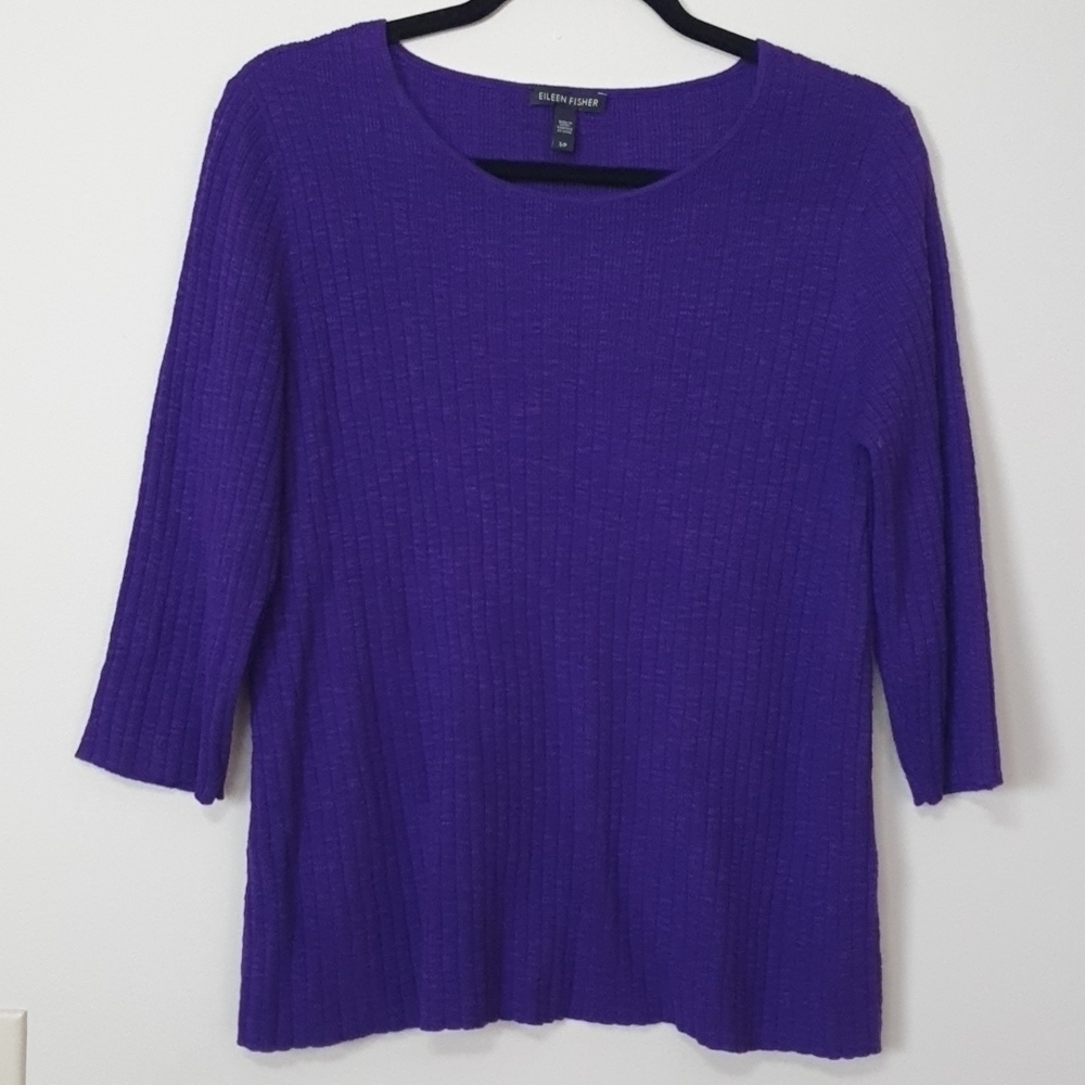 Eileen Fisher Blended Linen Ribbed Sweater